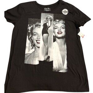 Marilyn Monroe Juniors sz XL short sleeve black t-shirt the Boyfriend Tee NWT